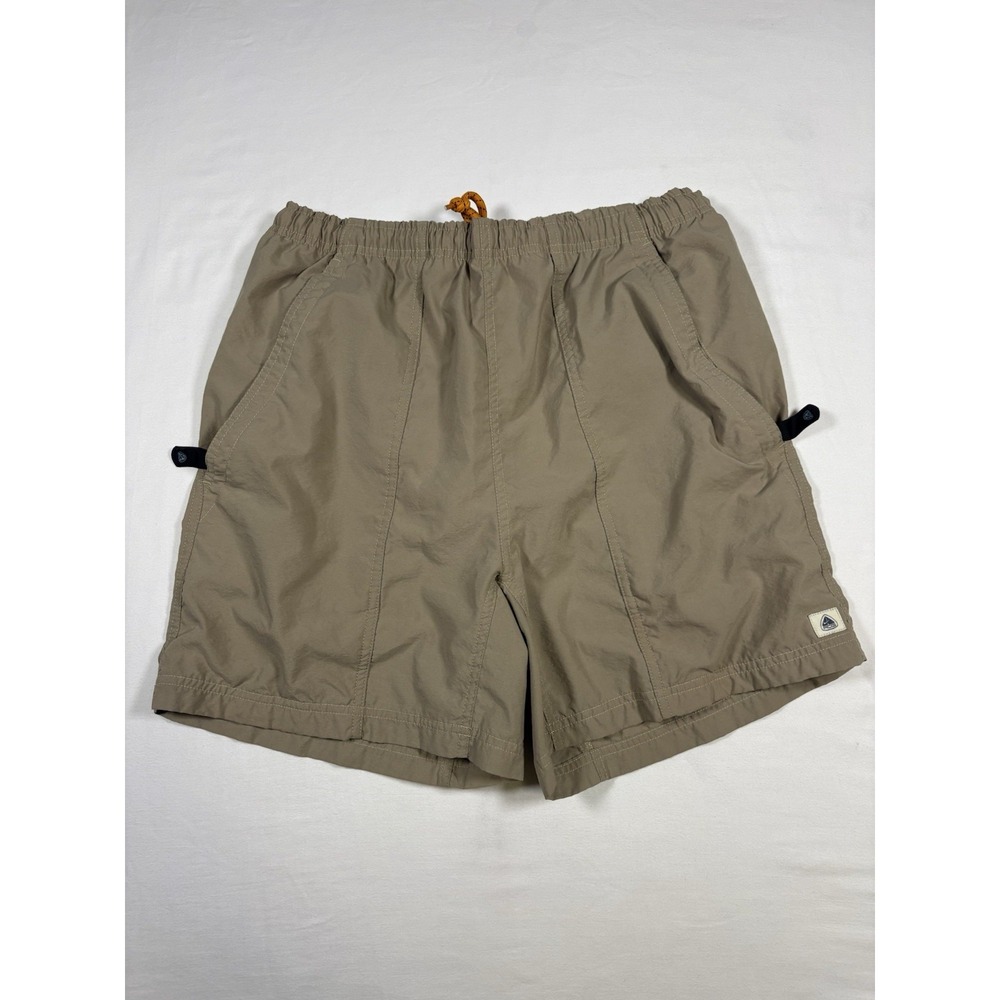 Vintage Nike ACG Shorts Mens Medium Khaki Tan Orange Mesh Lined Nylon Trail 90s